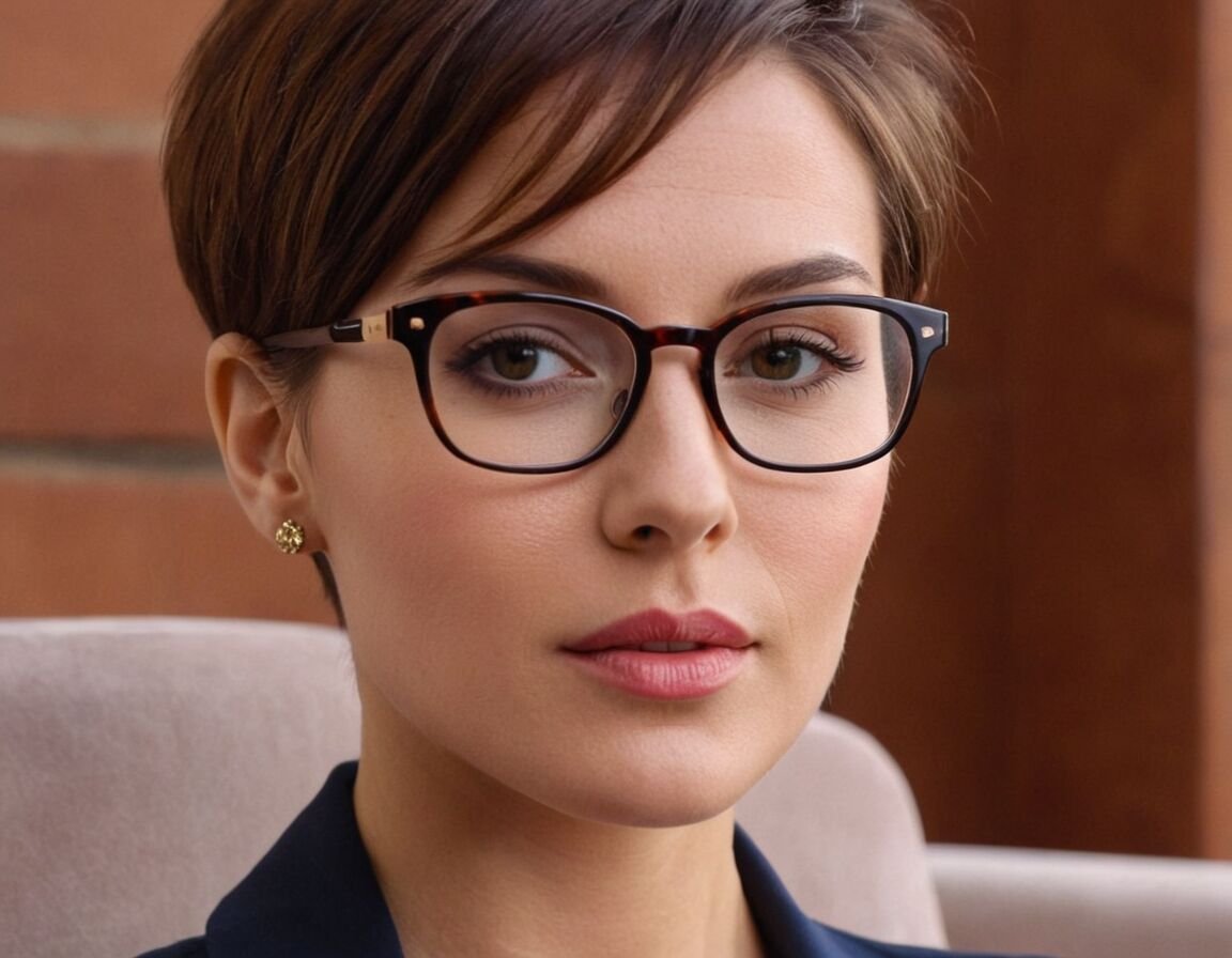 Accessoires für stylische Kurzhaarfrisuren - Brille und Trend: Die besten Kurzhaarfrisuren für Frauen 2023